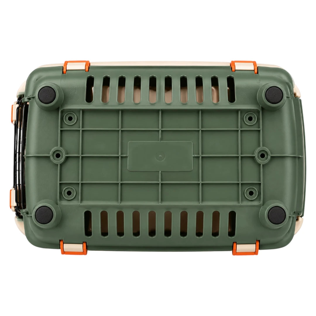 Powoz Cream and Olive Green Hard-Shell Puppy Carrier