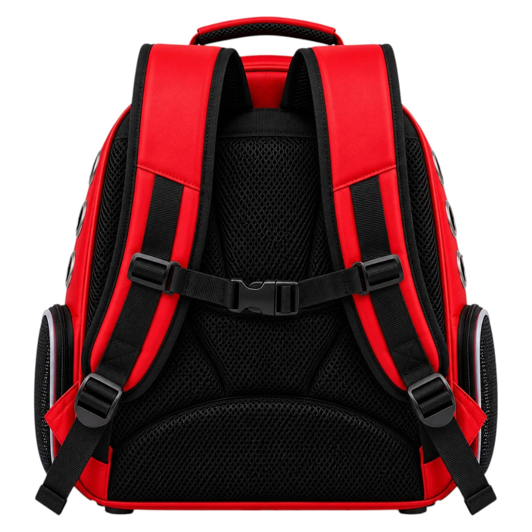 Powoz Red Bubble Cat Carrier Backpack with Clear Dome