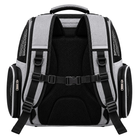 Powoz Gray Mesh Cat Carrier Backpack with Side Pockets