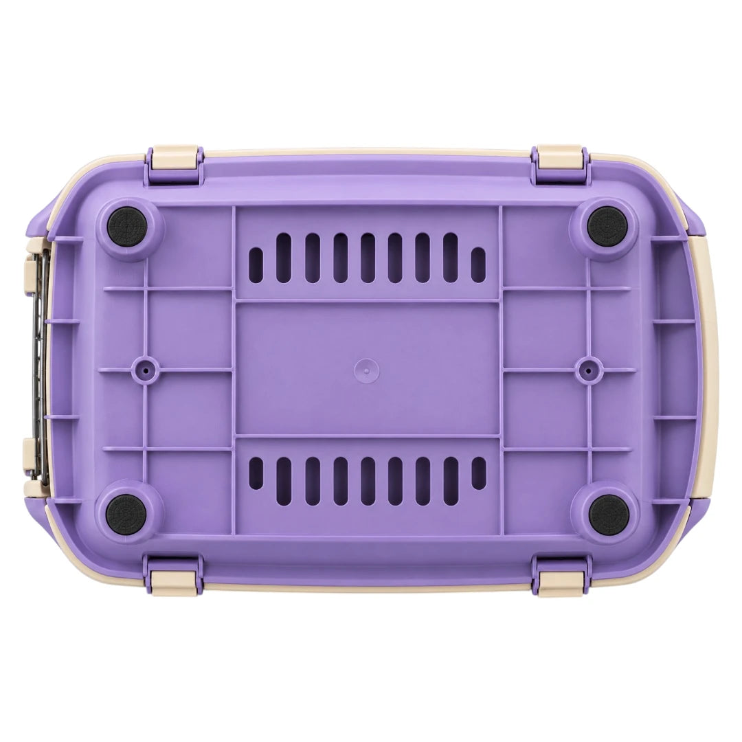 Powoz Ivory and Lavender Hard-Shell Cat Carrier